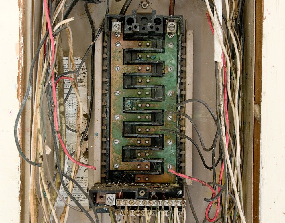 old electrical panels