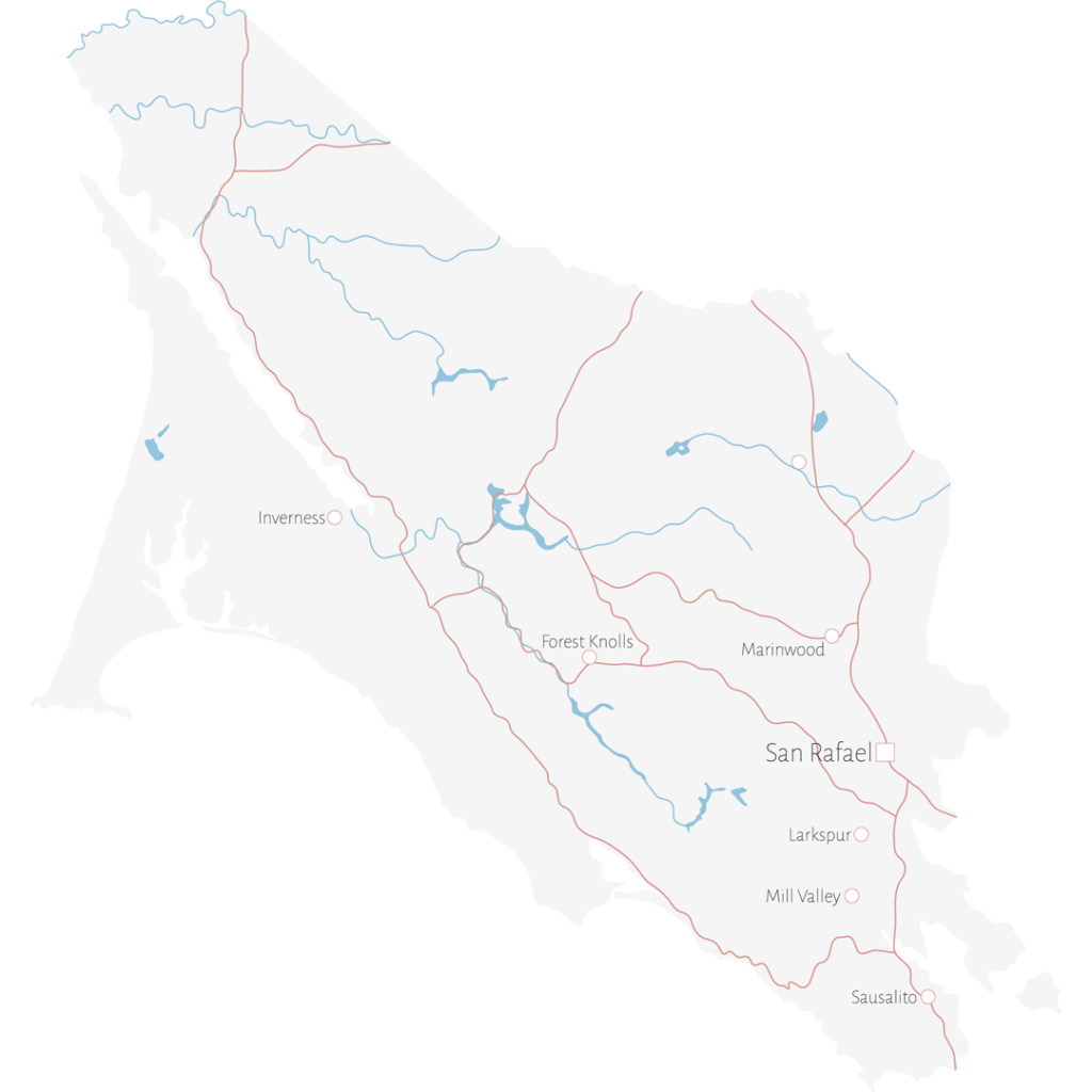 map of Marin County